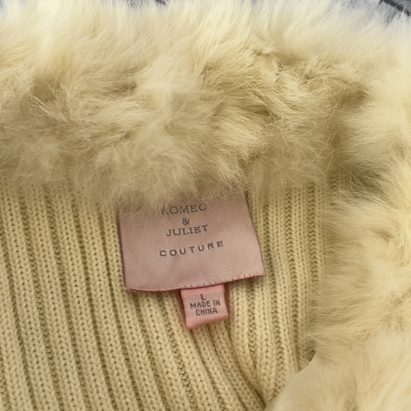 Romeo and Juliet couture rabbit trim knit pull over sweater size large - Picture 5 of 14